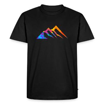Montagne Silhouette Montagne Alpinisme Randonnée - T-shirt Premium bio Homme - noir - Devant - Nico (187cm)