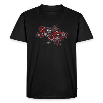 Broderie ukrainienne. Vysyvanka. Symbole de l’Ukraine - T-shirt Premium bio Homme - noir - Devant - Nico (187cm)