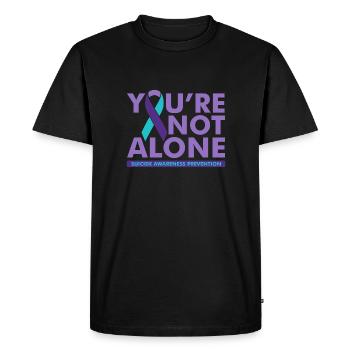 Vous n’êtes pas seul Sensibilisation au suicide - T-shirt Premium bio Homme - noir - Devant - Nico (187cm)