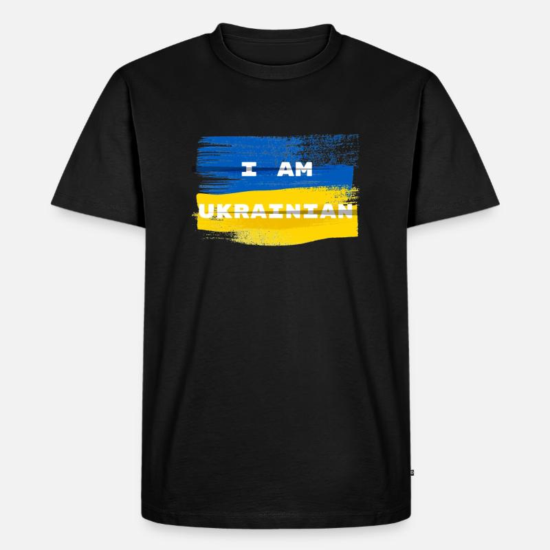 Ich bin Ukrainer - Männer Premium Bio T-Shirt - Schwarz