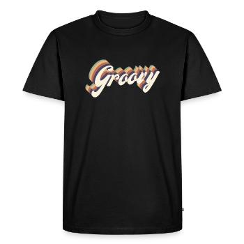 Groovy vintage - T-shirt Premium bio Homme - noir - Devant - Nico (187cm)