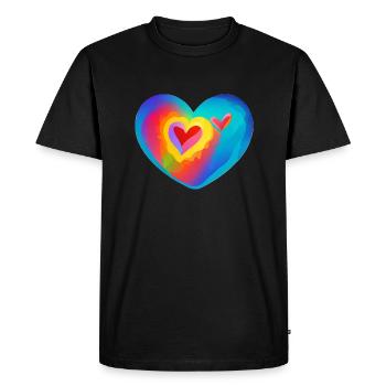 Mariage Fête des mères Saint-Valentin Fiançailles Amour - T-shirt Premium bio Homme - noir - Devant - Nico (187cm)