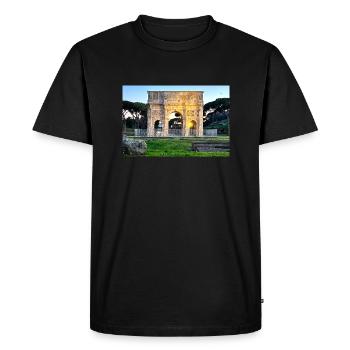 Arch of Constantine in Rome, at the sunset - Men's Premium Organic T-Shirt - black - Front - Nico (187cm)
