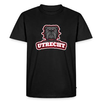 Utrecht, thunder straw on - Men's Premium Organic T-Shirt - black - Front - Nico (187cm)