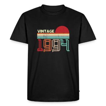 Vintage Birthday rétro sunset design - T-shirt Premium bio Homme - noir - Devant - Nico (187cm)