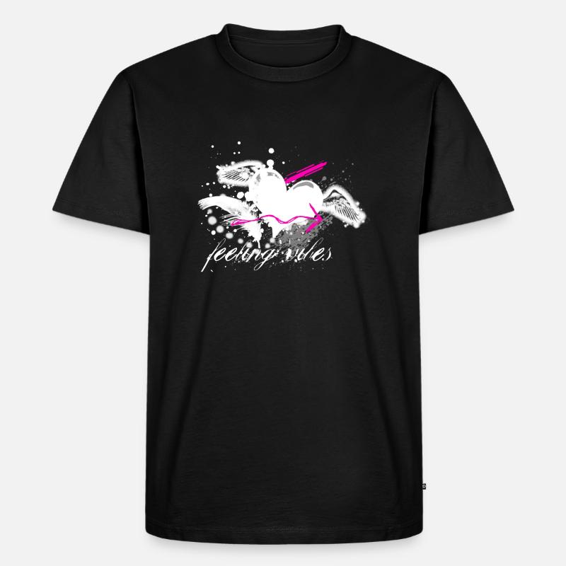 Feeling Vibes - Männer Premium Bio T-Shirt - Schwarz