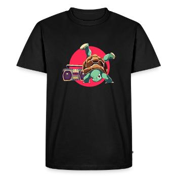 Breakdance Turtle Loco Animal Squad - Men's Premium Organic T-Shirt - black - Front - Nico (187cm)
