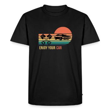 Profitez de votre voiture - T-shirt Premium bio Homme - noir - Devant - Nico (187cm)