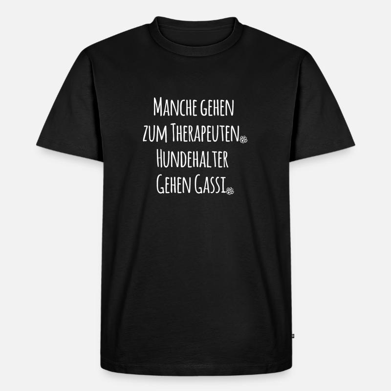Gassi Hundehalter - Männer Premium Bio T-Shirt - Schwarz