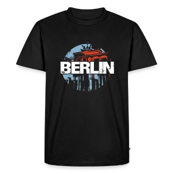 Porte de Brandebourg, Berlin, Allemagne - T-shirt Premium bio Homme - noir - Devant - Nico (187cm)