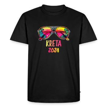Crète 2024 - T-shirt Premium bio Homme - noir - Devant - Nico (187cm)