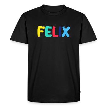 Nom - Felix - T-shirt Premium bio Homme - noir - Devant - Nico (187cm)