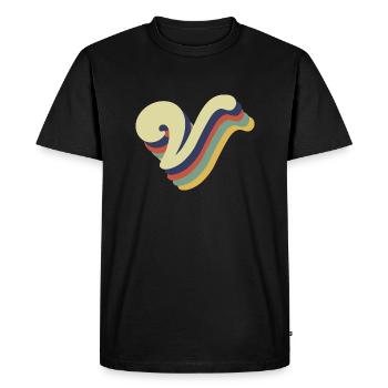Lettre v rétro - T-shirt Premium bio Homme - noir - Devant - Nico (187cm)