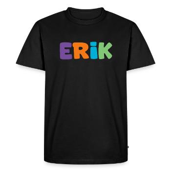 Name - Erik - Männer Premium Bio T-Shirt - Schwarz - Vorne - Nico (187cm)