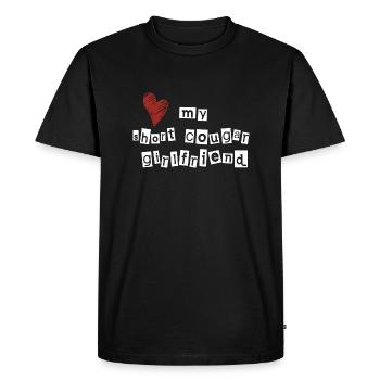 Love my short cougar girlfriend - Men's Premium Organic T-Shirt - black - Front - Nico (187cm)