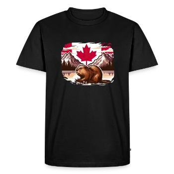 Canada Bieber 4 - T-shirt Premium bio Homme - noir - Devant - Nico (187cm)