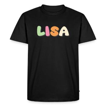 Nom - Lisa - T-shirt Premium bio Homme - noir - Devant - Nico (187cm)