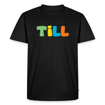 Name - Till - Men's Premium Organic T-Shirt - black - Front - Nico (187cm)