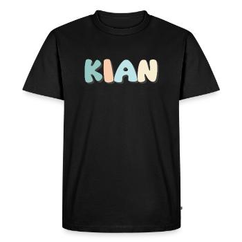Name - Kian - Men's Premium Organic T-Shirt - black - Front - Nico (187cm)