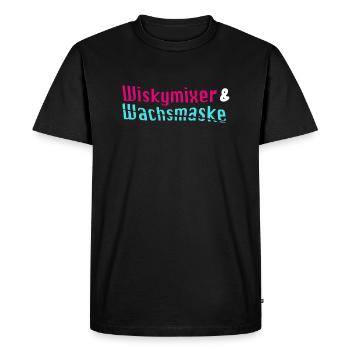Wiskymixer & Wachsmaske - Männer Premium Bio T-Shirt - Schwarz - Vorne - Nico (187cm)