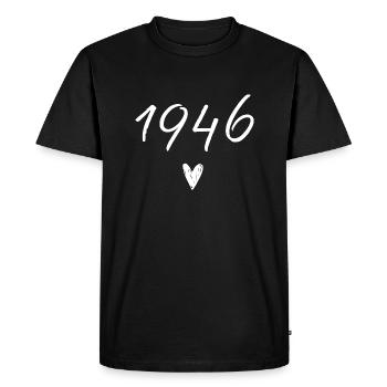 1946 Heart Birthday - Men's Premium Organic T-Shirt - black - Front - Nico (187cm)