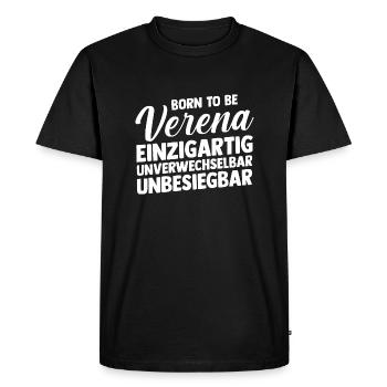 Prénom Verena - T-shirt Premium bio Homme - noir - Devant - Nico (187cm)