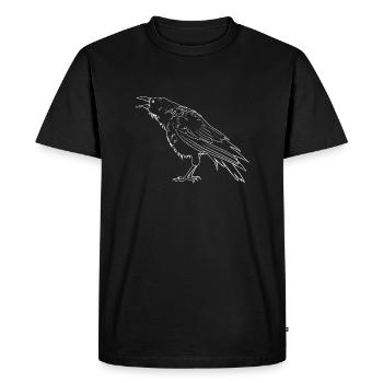 Corbeau blanc - T-shirt Premium bio Homme - noir - Devant - Nico (187cm)