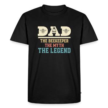 Dad The Beekeeper The Myth The Legend Beekeeping A - Men's Premium Organic T-Shirt - black - Front - Nico (187cm)