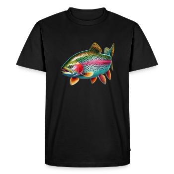 Truite arc-en-ciel - T-shirt Premium bio Homme - noir - Devant - Nico (187cm)