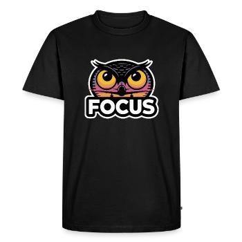 OEIL DE HIBOU - T-shirt Premium bio Homme - noir - Devant - Nico (187cm)