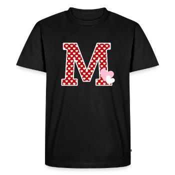 Letter m heart - Men's Premium Organic T-Shirt - black - Front - Nico (187cm)