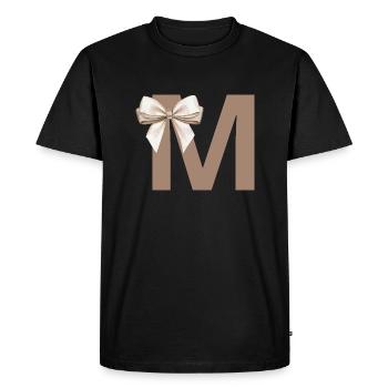 Letter M Knot - Men's Premium Organic T-Shirt - black - Front - Nico (187cm)