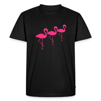 équipe d'équipage 3 amis silhouette contour flamant cli - T-shirt Premium bio Homme - noir - Devant - Nico (187cm)