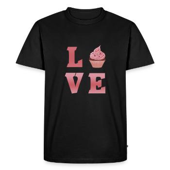 Faire cuire l'amour - T-shirt Premium bio Homme - noir - Devant - Nico (187cm)
