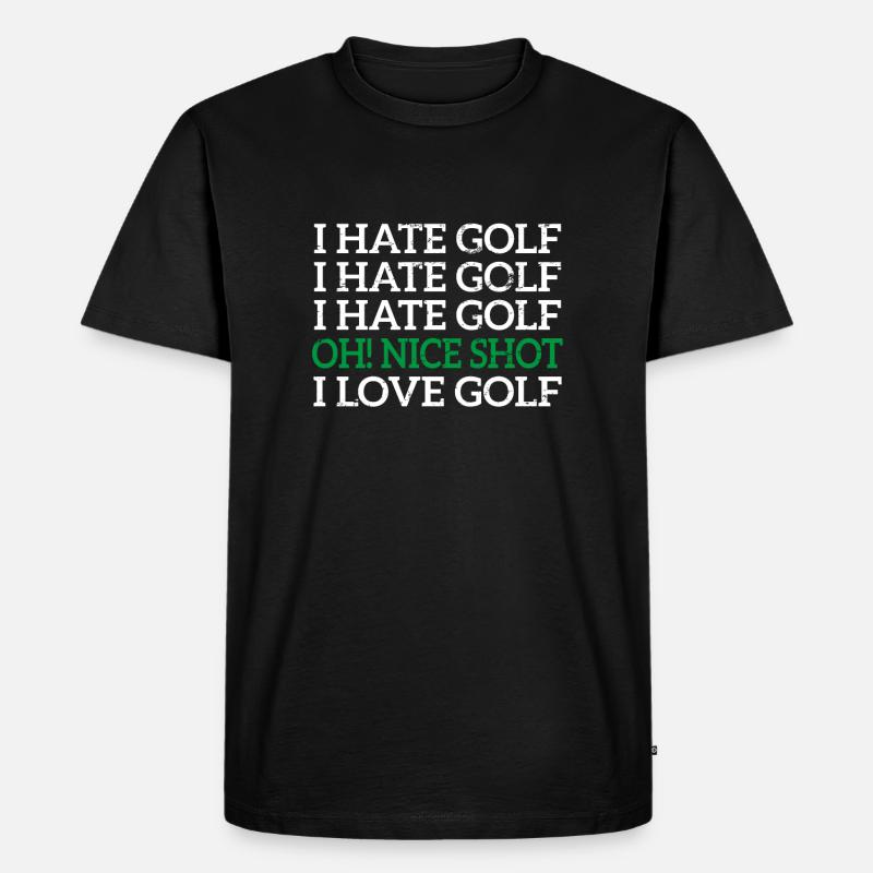 Golf Golfer - Männer Premium Bio T-Shirt - Schwarz