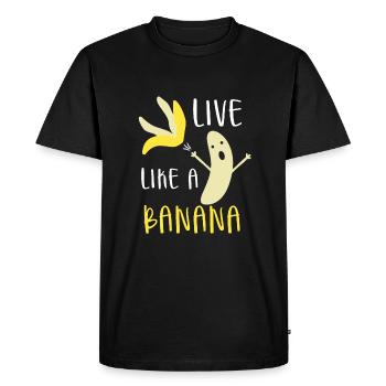 Live like a banana - Men's Premium Organic T-Shirt - black - Front - Nico (187cm)