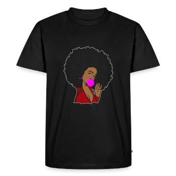 Afro natural hair african american - Men's Premium Organic T-Shirt - black - Front - Nico (187cm)