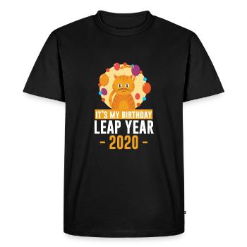 C'est mon anniversaire, l'année bissextile 2020. - T-shirt Premium bio Homme - noir - Devant - Nico (187cm)