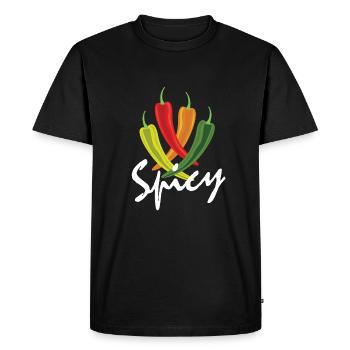 Spicy chilli pepper - Men's Premium Organic T-Shirt - black - Front - Nico (187cm)