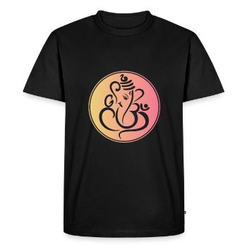 Éléphant hindou Ganesh minimaliste - T-shirt Premium bio Homme - noir - Devant - Nico (187cm)