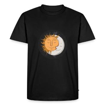 Lune et soleil - T-shirt Premium bio Homme - noir - Devant - Nico (187cm)