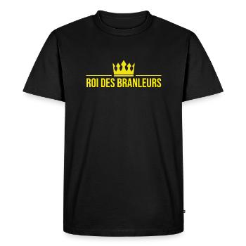 Roi des branleurs - T-shirt Premium bio Homme - noir - Devant - Nico (187cm)