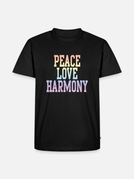 Love Peace Harmony Rainbow - Männer Premium Bio T-Shirt - Schwarz