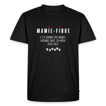 Mamie-fique mamie magnifique - T-shirt Premium bio Homme - noir - Devant - Nico (187cm)
