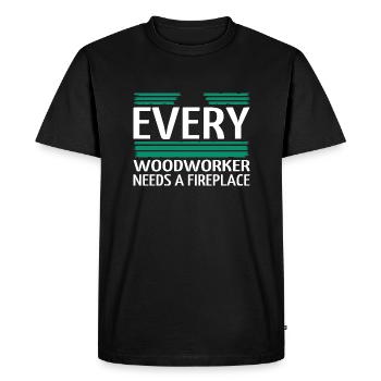 bûcheron john charpentier tshirts axes arboriculteurs - T-shirt Premium bio Homme - noir - Devant - Nico (187cm)