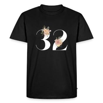 32nd Anniversary Flowers (Gift of 32 years) - Men's Premium Organic T-Shirt - black - Front - Nico (187cm)