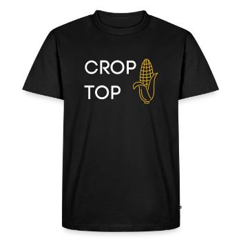 Crop Top - Men's Premium Organic T-Shirt - black - Front - Nico (187cm)