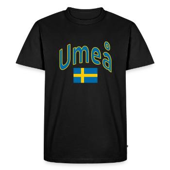 Umeå sweden flag - Men's Premium Organic T-Shirt - black - Front - Nico (187cm)