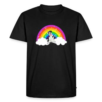 Kidcore Rainbow Dalmatian Clouds Idée cadeau - T-shirt Premium bio Homme - noir - Devant - Nico (187cm)