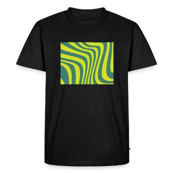 Ondes vertes - T-shirt Premium bio Homme - noir - Devant - Nico (187cm)